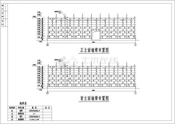 厂房设计_24米跨度轻钢结构厂房结构施工CAD图纸-图一