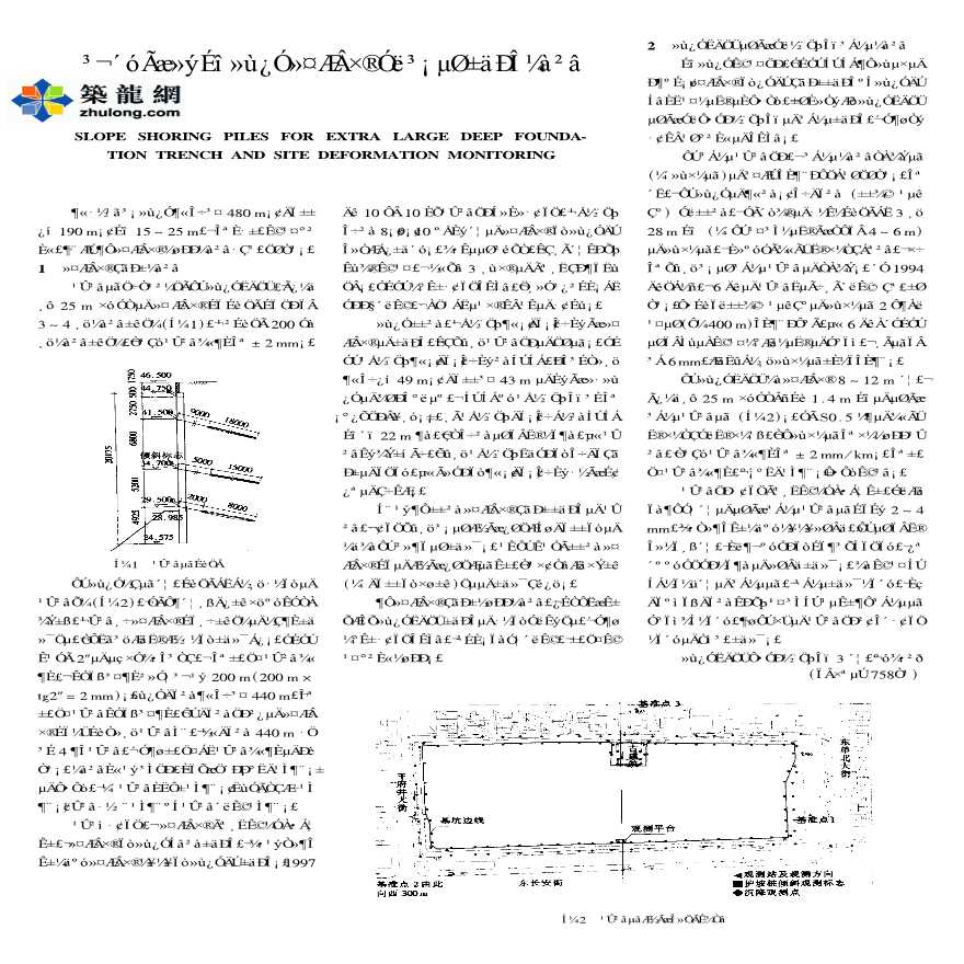 超大面积深基坑护坡桩与场地变形监测-图一