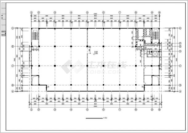 某地七层办公楼建筑施工CAD图,共15张图纸-图一