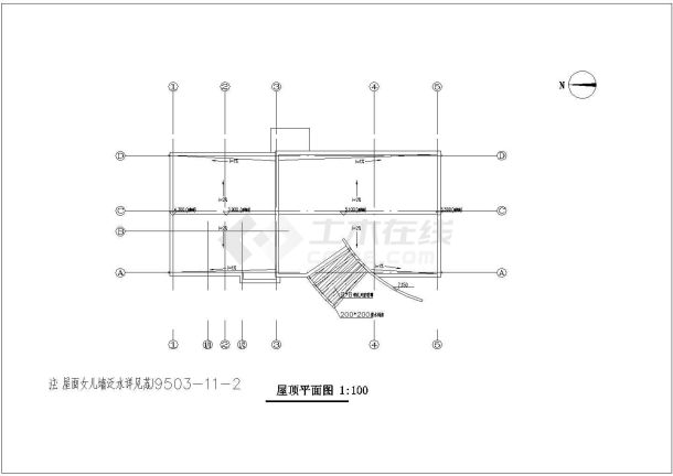 南京某公司250平米单层框混结构休闲体育中心建筑设计CAD图纸-图二