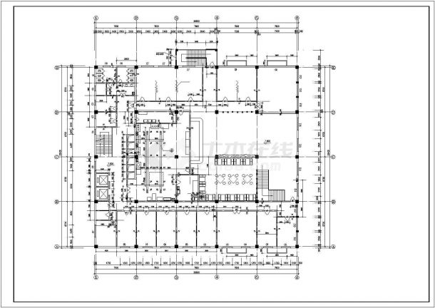 某大学5800平米三层框架结构学生食堂全套建筑设计CAD图纸-图二