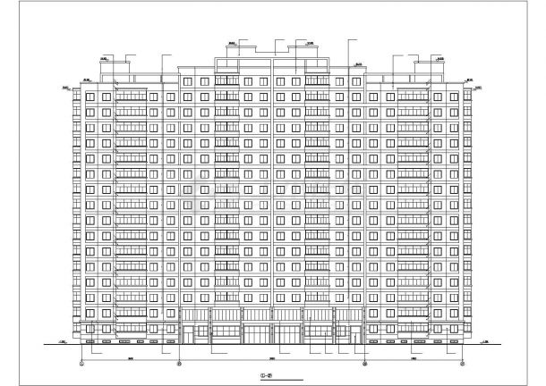 2.3万平米17层短肢剪力墙结构住宅楼全套建筑设计CAD图纸-图一