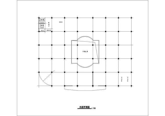 广州某市政单位3900平米4层钢框架结构接待中心建筑设计CAD图纸_图1