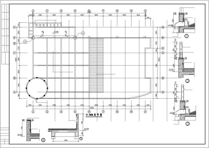 1.1万平米7层框架结构商业办公楼全套建筑设计CAD图纸（1-3层商用）_图1