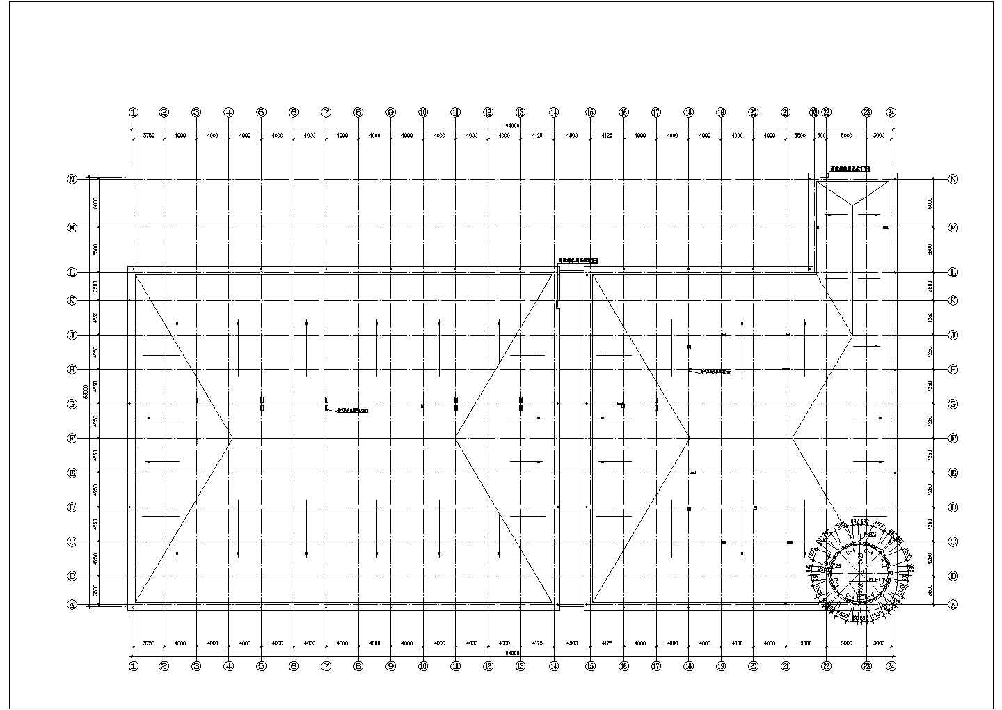 乌鲁木齐市某商业街1万平米四层框架结构百货商场建筑设计CAD图纸