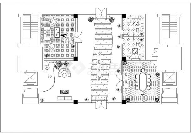 郑州某商业街5900平米2层惠民商城平面布置设计CAD图纸-图一