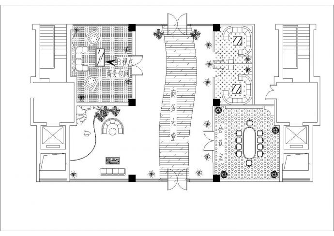 郑州某商业街5900平米2层惠民商城平面布置设计CAD图纸_图1