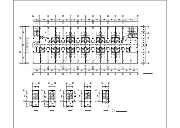 沈阳某小区3750平米6层框混结构商住楼建筑设计CAD图纸（底层商用）-图二