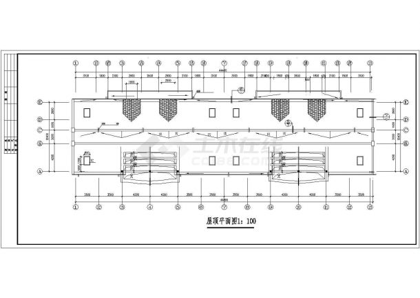 2200平米5+1层砖混结构商住楼建筑设计CAD图纸（底层为门面房）-图二