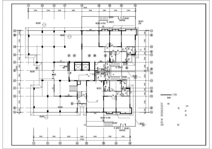 某新建的高层商住公寓楼底层平面设计CAD图纸（7套方案）_图1