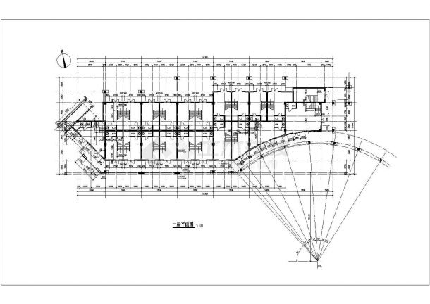 5900平米四层框架结构商业综合楼全套平面设计CAD图纸-图一