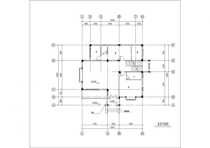南京某别墅区370平米3层框混结构独立别墅建筑CAD设计图纸_图1