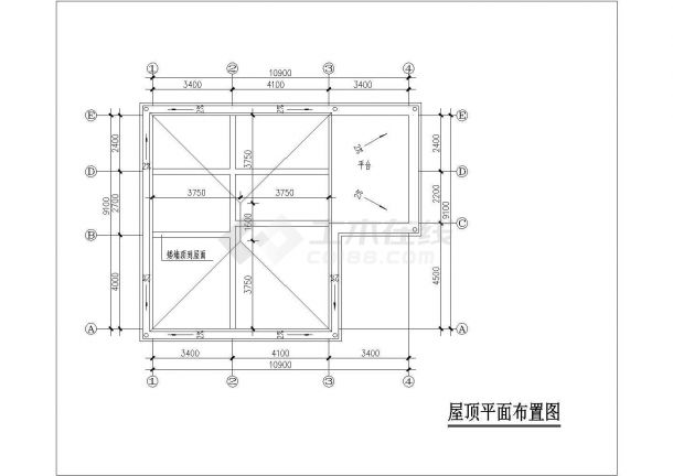 占地104平米3层桩混结构单体别墅建筑+结构CAD设计图纸（含水电图）-图一