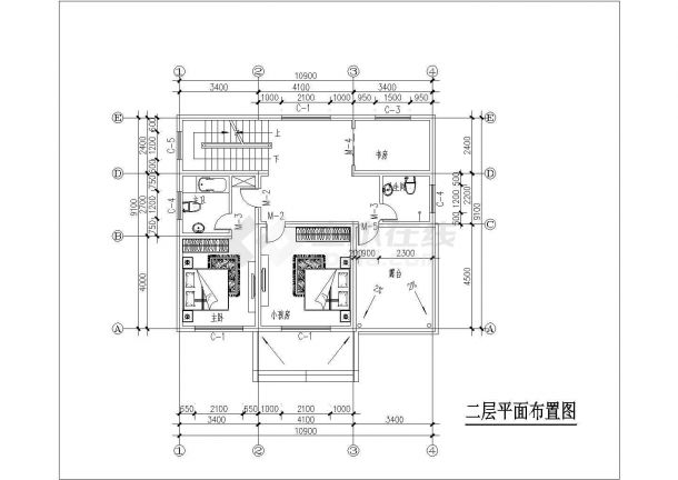 占地104平米3层桩混结构单体别墅建筑+结构CAD设计图纸（含水电图）-图二