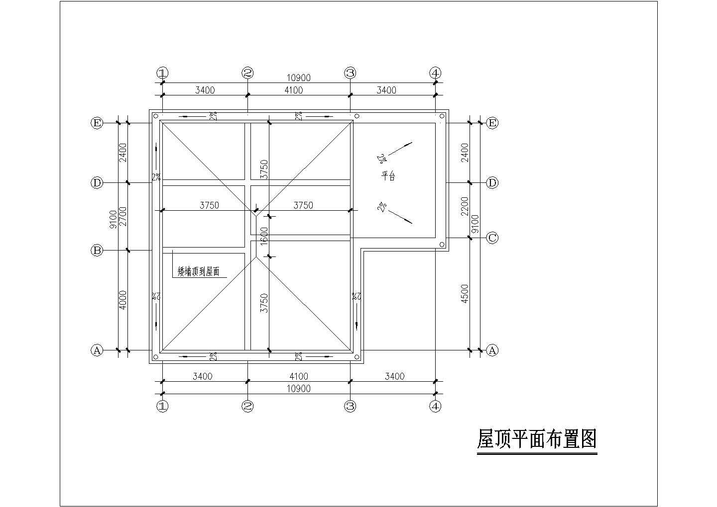 占地104平米3层桩混结构单体别墅建筑+结构CAD设计图纸（含水电图）
