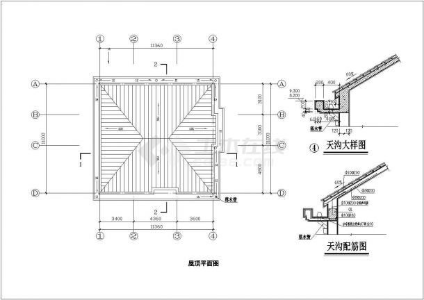 占地132平米2层砖混结构独栋别墅全套建筑+结构CAD设计图纸-图一