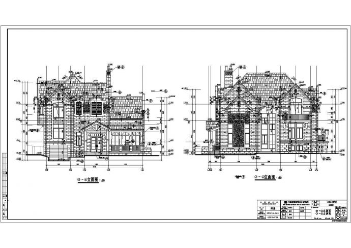 530平米2层框架结构异形柱框剪结构单体别墅建筑CAD设计图纸_图1