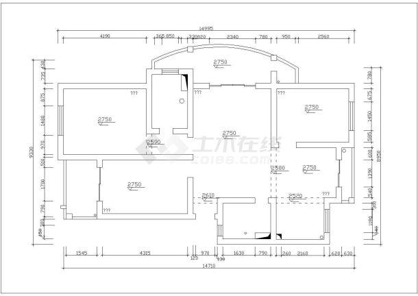 舟山市某高档度假村2层高档别墅全套装饰设计CAD图纸-图一