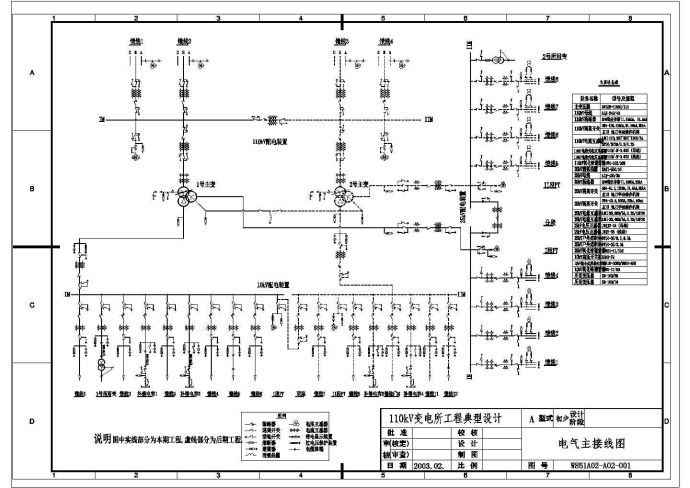 某110kV变电站CAD详细设计典型方案_图1