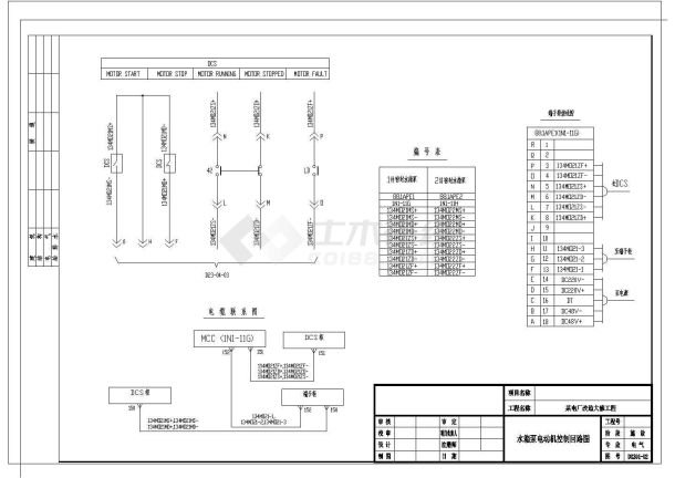 某电动机控制回路图和主回路CAD原理图-图一