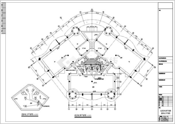 某20层商住楼强电CAD设计大样平面施工图-图二