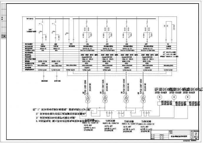 某大厦全套电气CAD详细设计系统图_图1