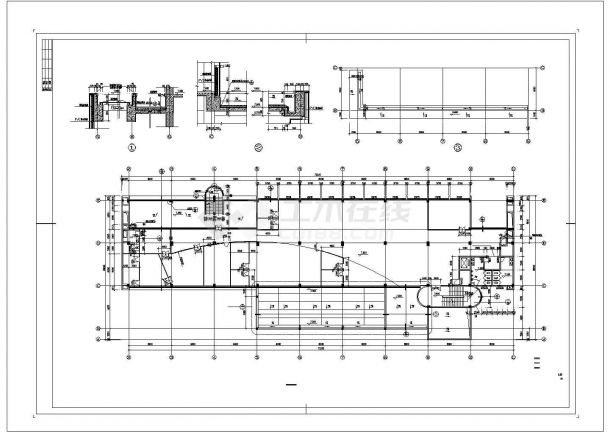 4层厂区办公楼建筑设计方案CAD施工图纸（长80.5米 宽28.6米 ）-图二