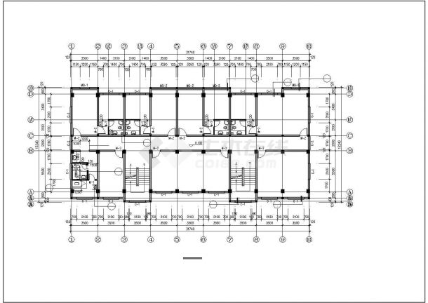 某互联网公司五层办公楼建筑设计CAD图纸-图二