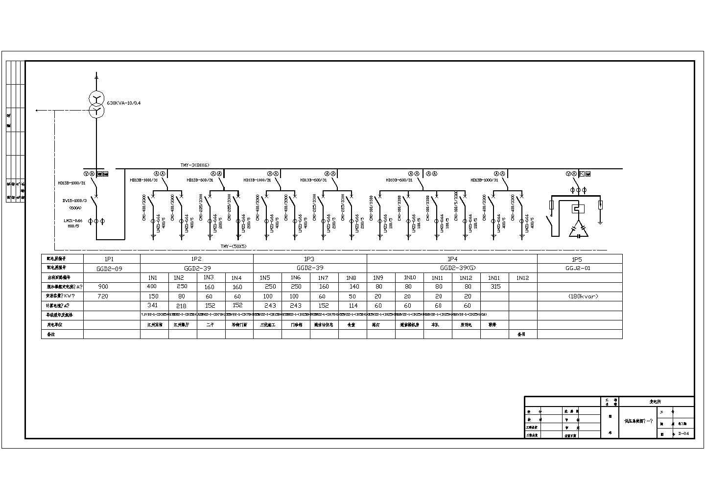 某大型变电所全套CAD电气设计平面图