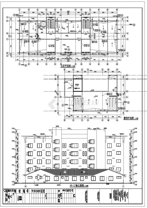 【最新】某6层现代风格综合办公楼设计CAD图纸-图一