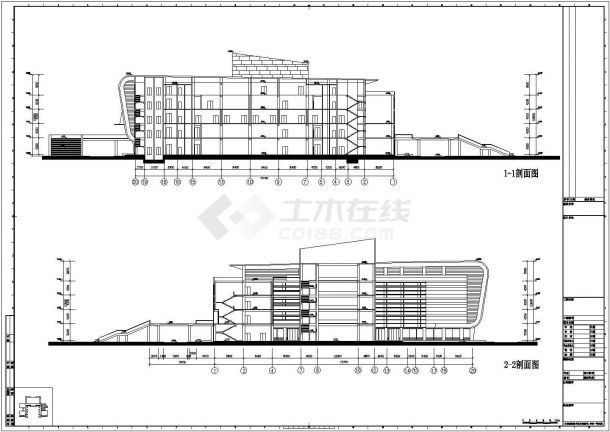 【最新】某9层现代风格办公楼建筑设计CAD图纸-图二