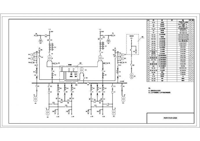 某铁路牵引变电所CAD构造平面主接线图_图1
