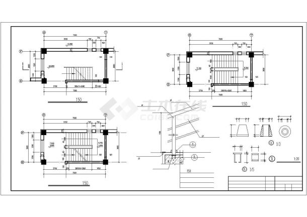 四层剪力墙结构别墅建筑结构施工图纸（含设计说明）-图二