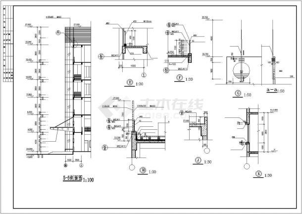 某4340㎡地上六层框架结构办公楼建筑施工CAD，含建筑说明-图二