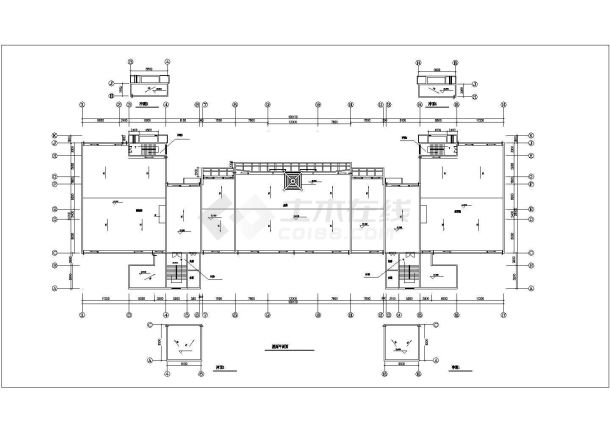 6层综合办公楼建筑平面图（长100米 宽34.7米 ）-图二
