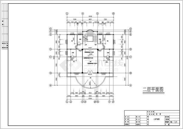 某小户型三层别墅建筑CAD图-图二