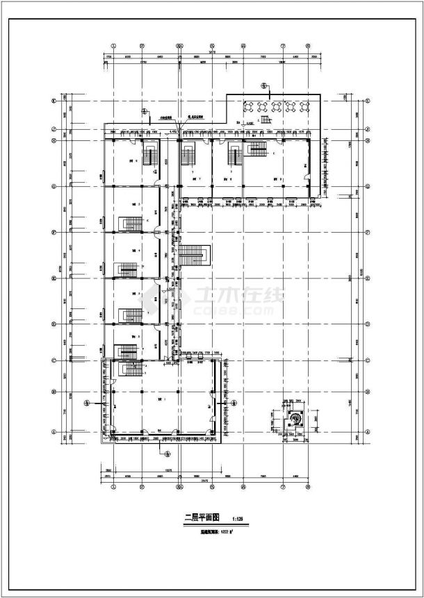某住宅小区三层框架结构配套小商店设计cad全套建筑施工图（含设计说明）-图一