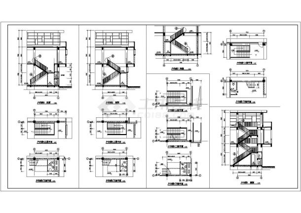 某住宅小区三层框架结构配套小商店设计cad全套建筑施工图（含设计说明）-图二