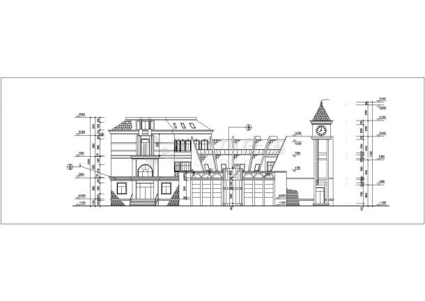 承德市某小区3100平米3层框架结构休闲活动会所建筑设计CAD图纸-图一