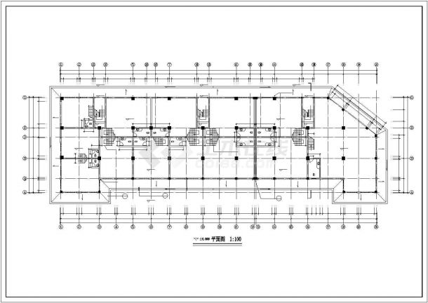4900平米6+1层框混结构住宅楼建筑设计CAD图纸（底层为车库）-图二