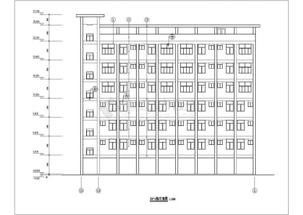 3400平米左右7层框混结构住宅楼建筑设计CAD图纸（底层商用）-图一