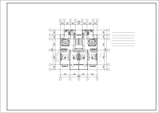 4800平米7+1层框架结构住宅楼全套建筑设计CAD图纸（底层为车库）-图二