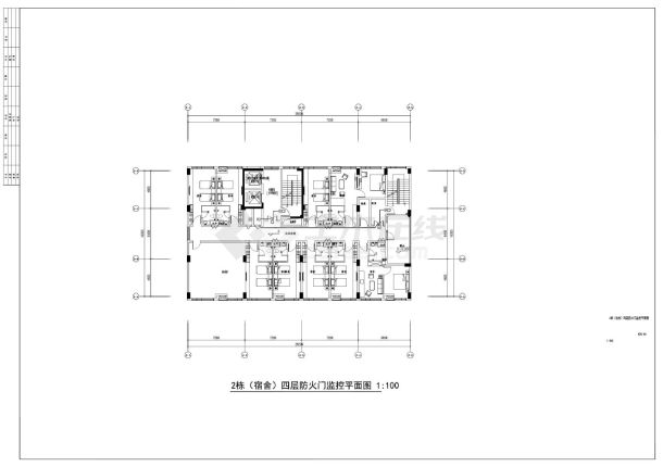 XDS-44(2栋（宿舍）四层防火门监控平面图)CAD-图一