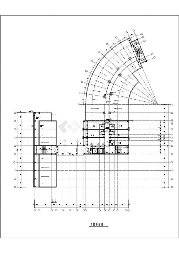 铁岭市某商业街1.3万平米8层框架结构商务宾馆建筑设计CAD图纸-图二