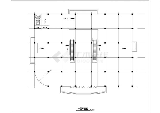 某四层框架结构商场设计cad建筑方案图纸-图一