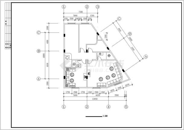 东营市某商业街7700平米8层高档连锁酒店平面设计CAD图纸-图一