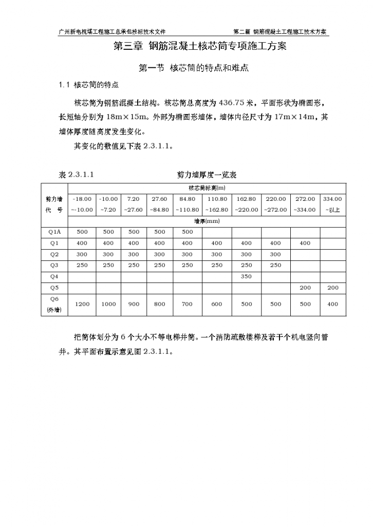 钢筋混凝土核芯筒详细专项方案-图一