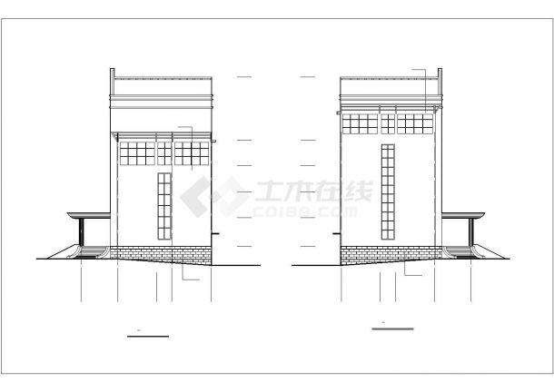 锦州市某工厂3160平米五层框架结构办公楼建筑设计CAD图纸-图一