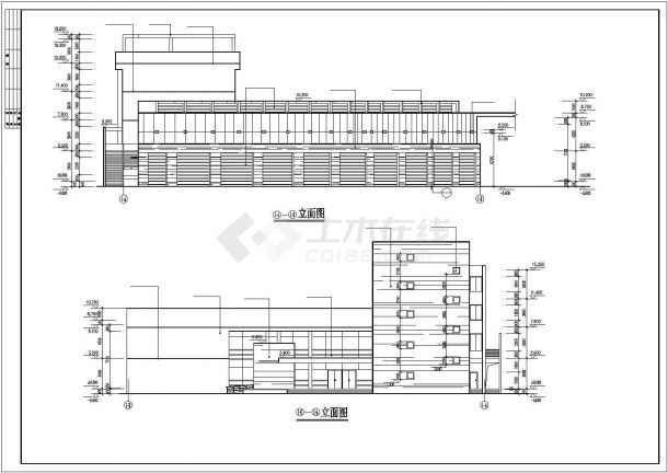 上海某大学3400平米四层框架结构行政办公楼建筑设计CAD图纸-图一