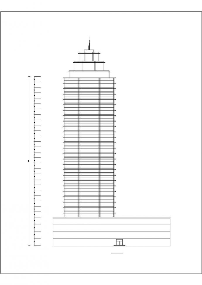 成都市某商业街3.6万平米31层框剪结构商业大厦建筑设计CAD图纸_图1